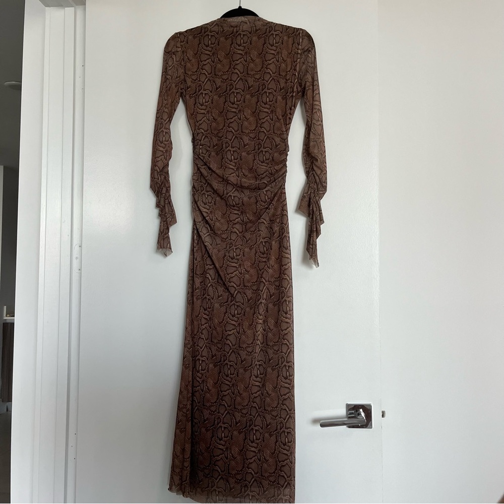 Zara Snake print New Draped Tulle Dress snake print size XS NWT - Picture 5 of 9
